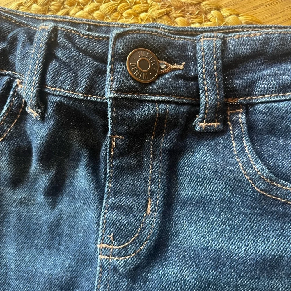Justice Distressed Denim Mini Skirt Size 10